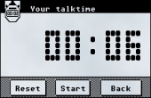 One out of many features: The stopwatch keeps track of the talk time One out of many features: The stopwatch keeps track of the talk time